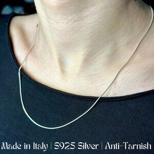 925 Sterling Silver Snake Chain Necklace, 20′′, Made in Italy (New)